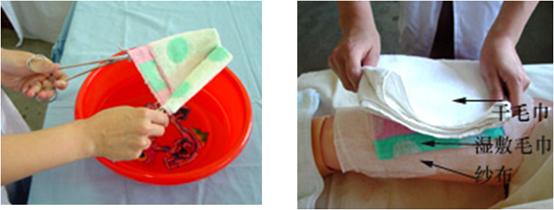 图表3热湿敷在使用湿热敷的过程中,要注意湿布的温度,一般要控制在41